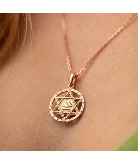 Gold pendant "Star of David" p00321 Onyx