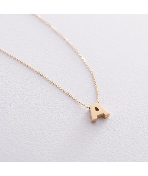 Gold necklace letter "A" coll01164a Onix 45