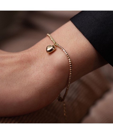 Gold bracelet "Heart" b03129 Onyx