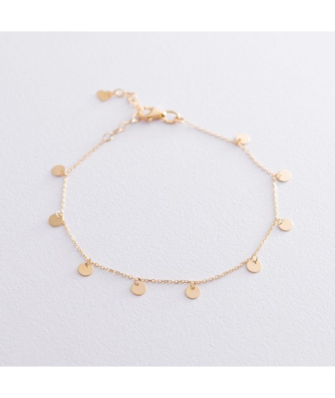 Bracelet "Coins" in yellow gold b04459 Onix 20