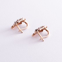 Gold earrings "Butterflies with cubic zirconia" s04435 Onyx