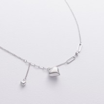 Серебряное колье "Сердечко" 181329 Онікс  43