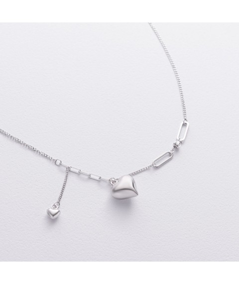 Серебряное колье "Сердечко" 181329 Онікс  43