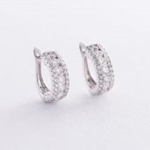 Gold earrings with diamonds sb0264mi Onyx