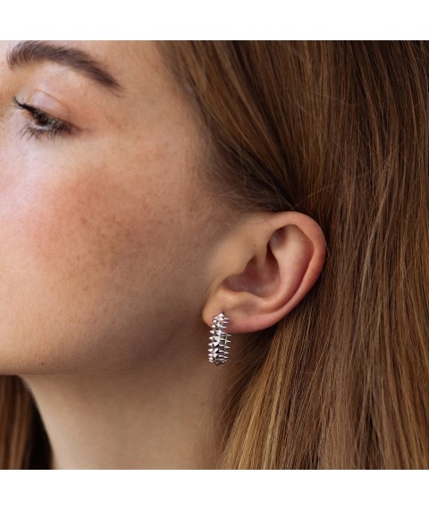 Earrings - rings in white gold s08622 Onyx