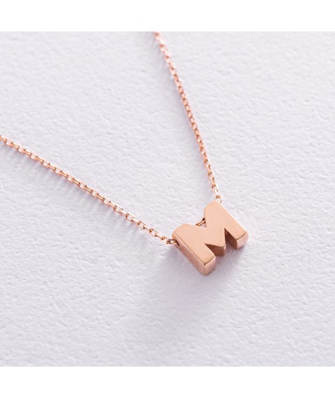 Gold necklace with the letter "M" coll01256M Onix 45