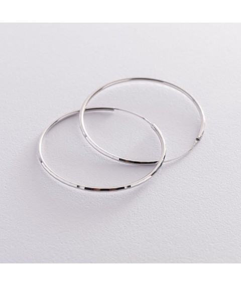 Earrings - rings in silver (4.9 cm) 122944 Onyx