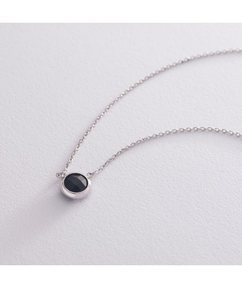 Серебряное колье с ониксом 18966 Онікс  42