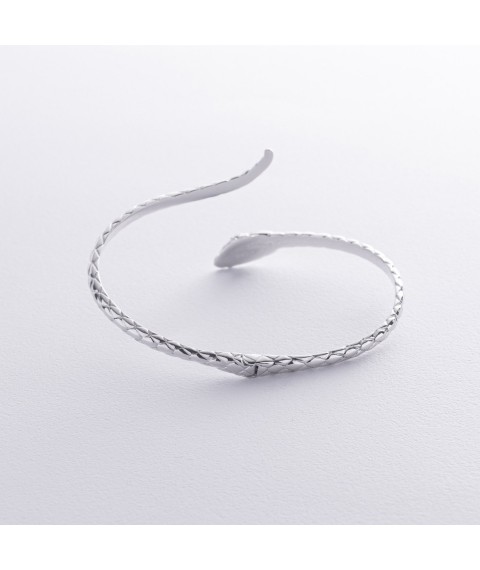 Hard bracelet "Snake" in white gold (diamonds) bb0038m Onyx