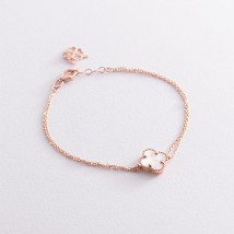 Double bracelet "Clover" in red gold (mother of pearl) b04826 Onix 19