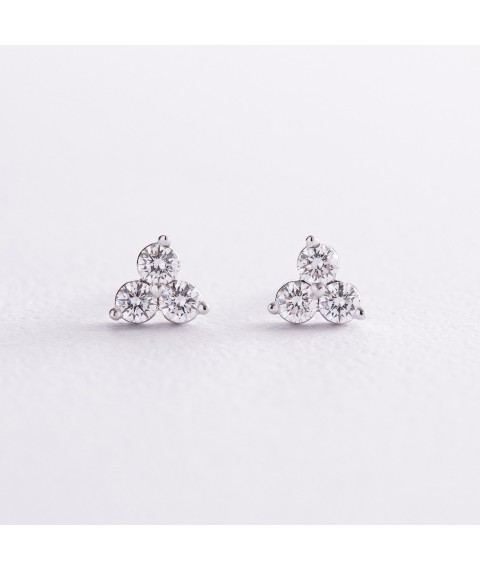 Gold earrings - studs with diamonds 322531121 Onyx