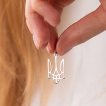 Золотая подвеска "Герб Украины - Тризуб" п03689 Онікс
