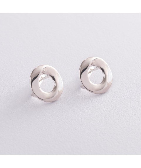 Silver earrings "Shine" 122929 Onyx