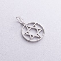 Silver pendant "Star of David" with cubic zirconia 1232 Onyx