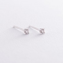Gold stud earrings with diamonds sb0085sa Onyx