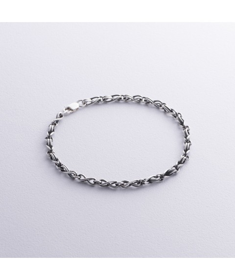 Чоловічий срібний браслет "Нескінченність" 141652 Онікс 20