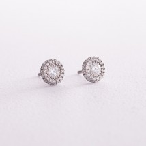 Silver earrings - studs with cubic zirconia 842 Onyx