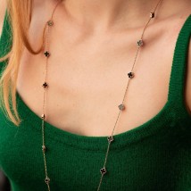 Necklace "Clover" with onyx mini (red gold) coll02423 Onyx 100