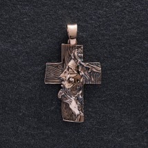 Золотой крест "Иисус Христом в терновом венце на дереве" п03900 Онікс
