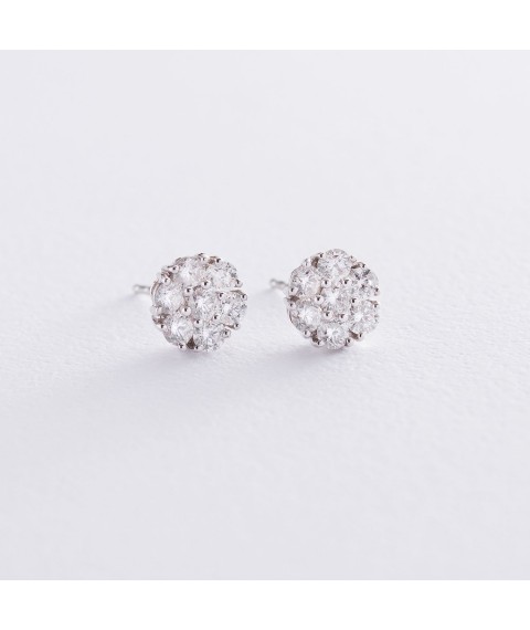 Gold stud earrings (diamond) s210 Onyx