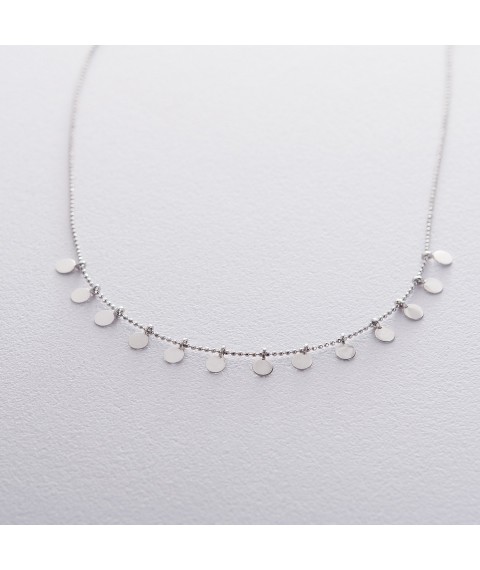 Necklace "Coins" in white gold count01395 Onix 45