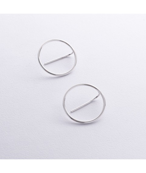 Срібні сережки "Геометрія" (2.7 см) 122785 Онікс