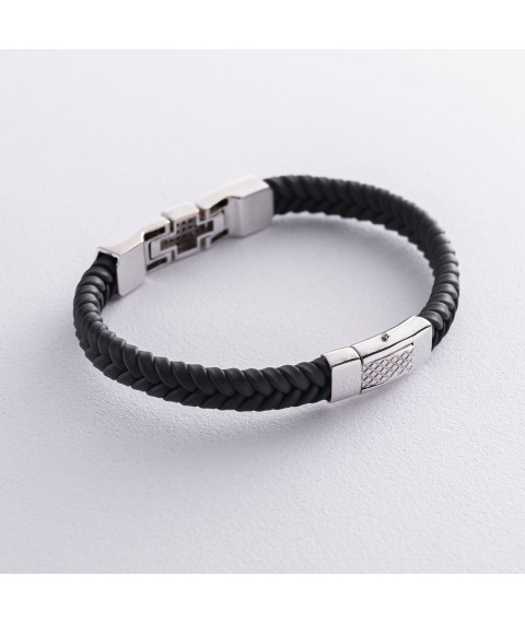 Rubber bracelet with cubic zirconia b03993 Onix 20