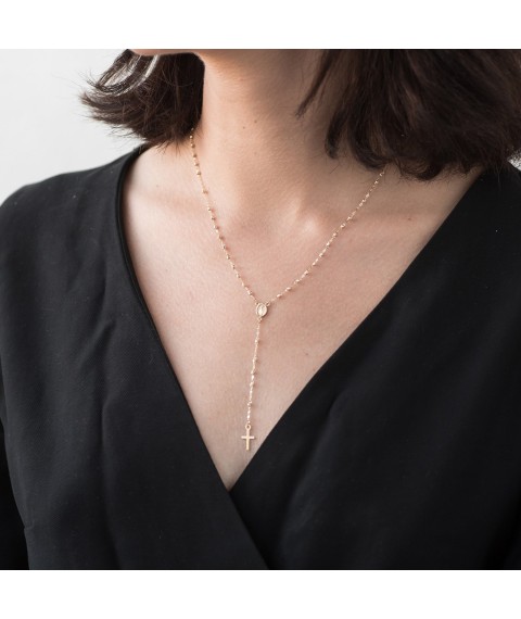 Gold necklace "Rosary" kol01152 Onix 45