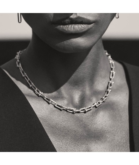 Silver necklace "Fantasy" 181103 Onyx 42