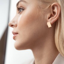 Gold earrings "Laconic" 470618 Onyx