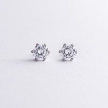 Earrings - studs with cubic zirconia (white gold) s08921 Onyx