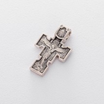 Silver Orthodox cross "Archangel Michael. Kazan Icon of the Mother of God" 131016 Onyx