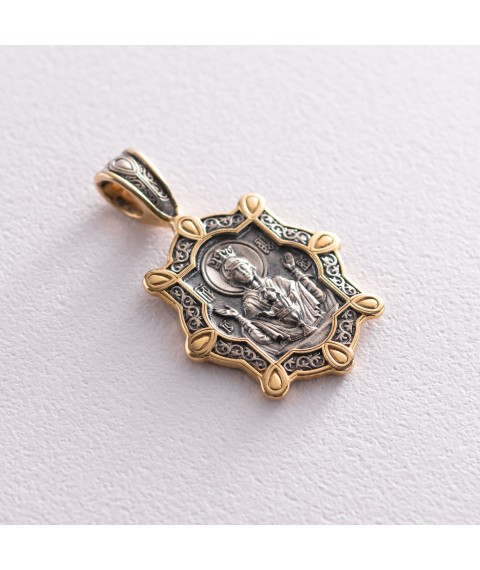 Silver amulet with gilding 131743 Onyx