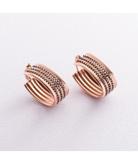 Gold earrings - rings s05312 Onyx