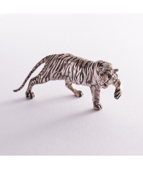 Срібна фігура "Тигр" ручної роботи 23100 Онікс