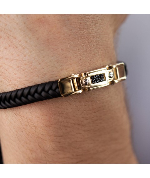 Rubber bracelet (cubic zirconia) b03996 Onix 21