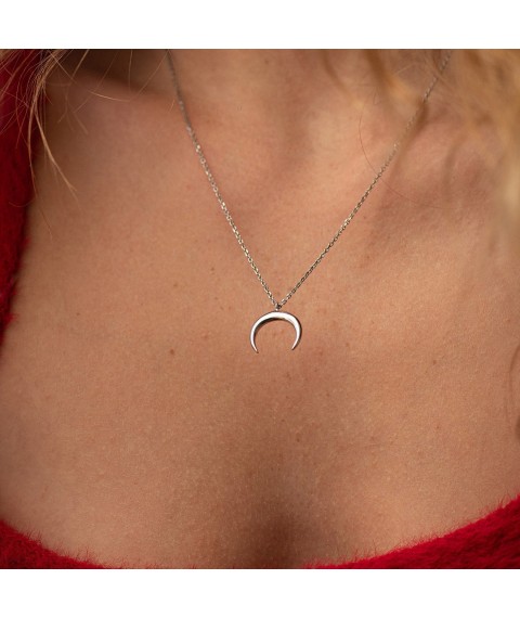 Silver necklace "Moon" 1085 Onyx 48