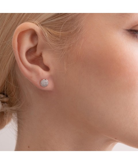 Gold earrings - studs with diamonds 318491121 Onyx