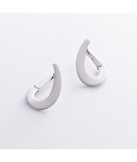 Earrings "Droplets" in white gold s08479 Onyx