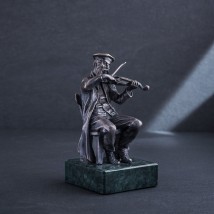 Срібна фігура ручної роботи "Скрипаль" сер00061 Онікс