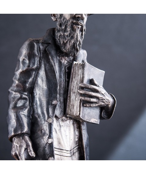 Срібна фігура ручної роботи "Єврей з Торою" сер00045е Онікс