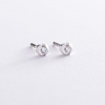 Gold earrings - studs with diamonds s2580 Onyx