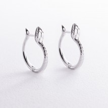 Earrings "Snakes" in white gold s08486 Onyx