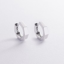 Earrings - rings "Bruna" in white gold s09027 Onyx