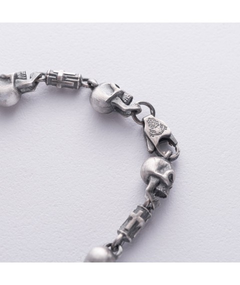 Silver bracelet "Skulls" 364b Onix 21