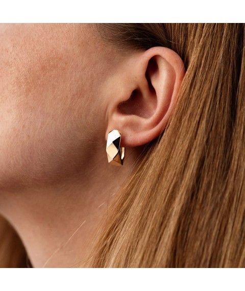 Earrings "Perfection" in yellow gold s08746 Onyx