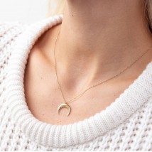 Necklace "Moon" in yellow gold count02062 Onyx 45
