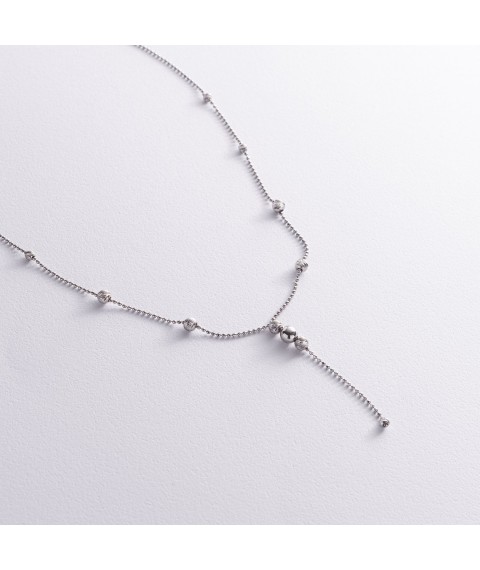 Silver necklace "Balls" 181089 Onix 45