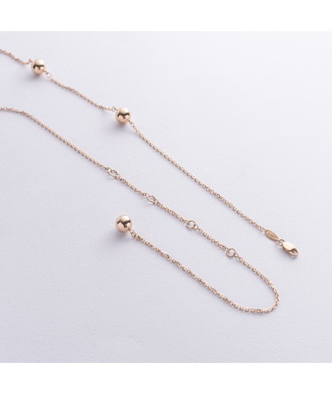 Necklace 2 in 1 "Balls" in yellow gold coll02517 Onix 44