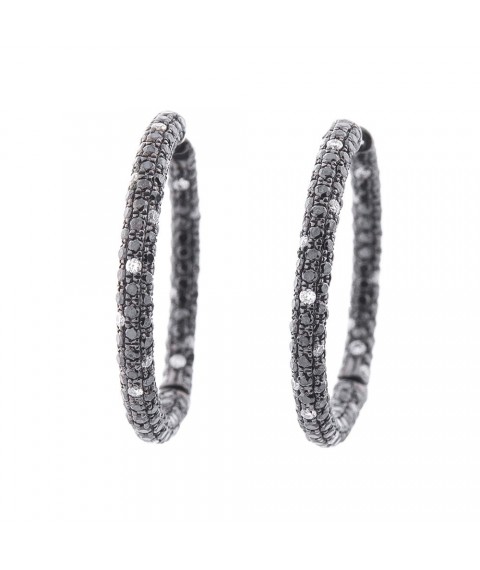 Gold hoop earrings (diamond) sb0255sth Onyx